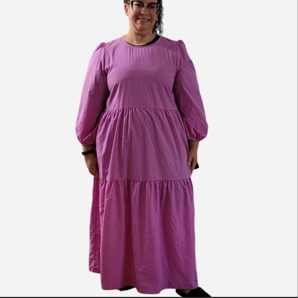 Purple Long Sleeve Dress